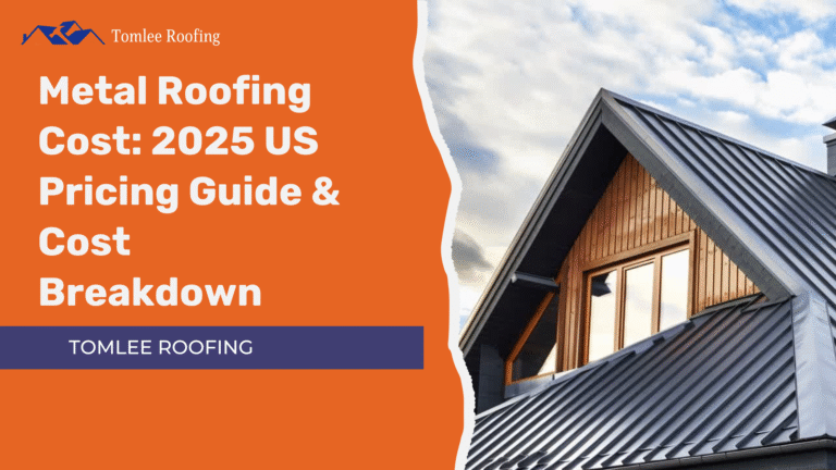 Modern home with black metal roof – Metal roofing cost guide for 2025 by Tomlee Roofing.