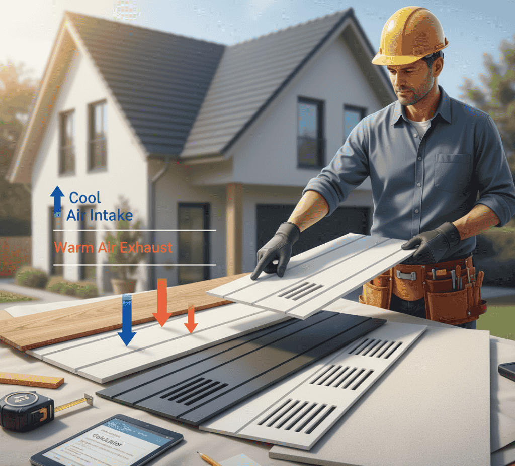 A Person is selecting soffit panels